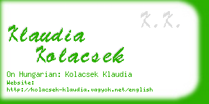 klaudia kolacsek business card